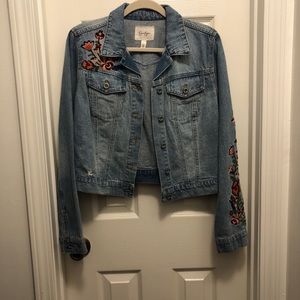 Denim Jacket with Embroidered Design